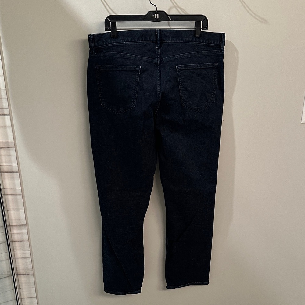 Banana Republic Men's Slim Straight Jeans Rapid Movement Denim Dark Blue 36W 32L